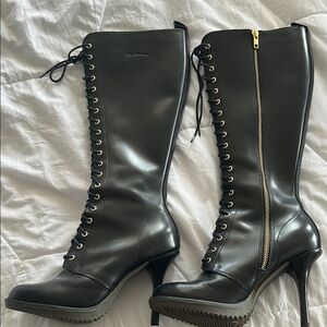 Dr. Martens Black Heeled Lace-Up Boots